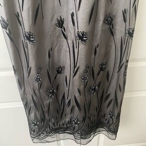 Vtg Gemini II Maxi Length Dress sz 18 Short Sleeves Women Evening Fairy Black